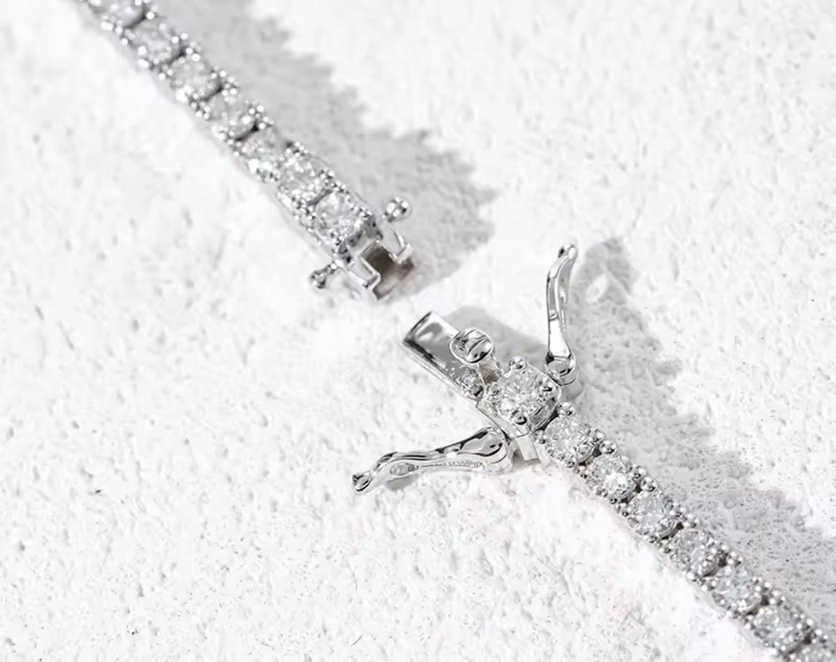 4.34 ct Lab-Grown Diamond Tennis Bracelet | IGI Certified | 10K White Gold