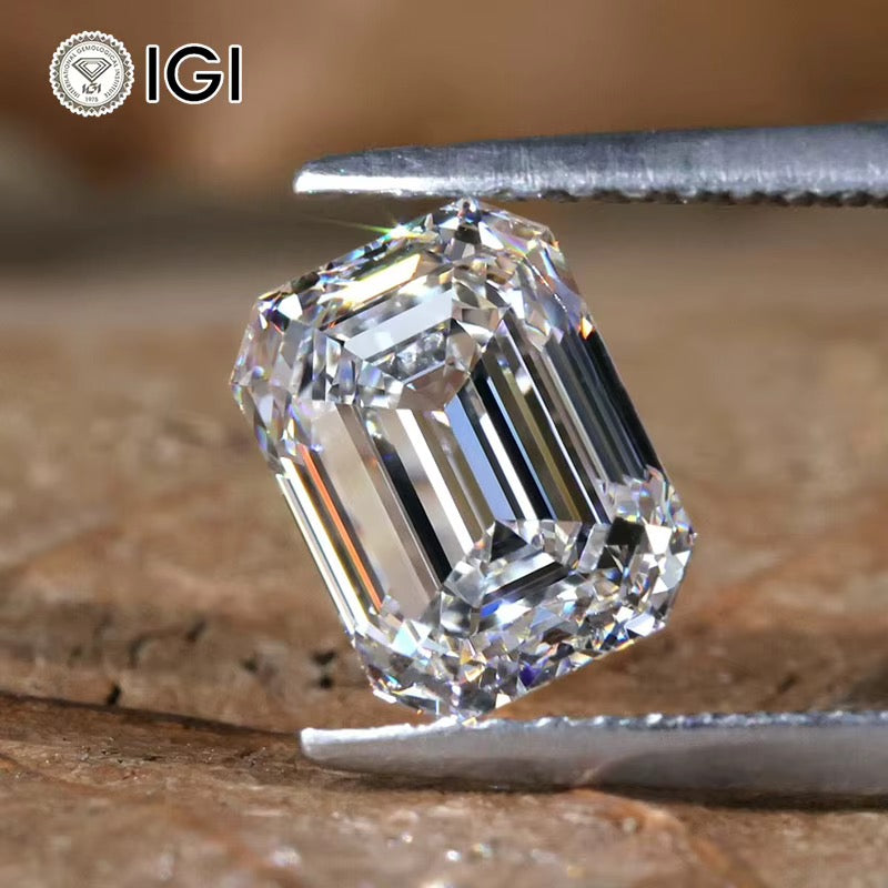 Diamante cultivado en laboratorio de talla esmeralda de 1,00 ct | Color D | VVS2 | Certificado IGI