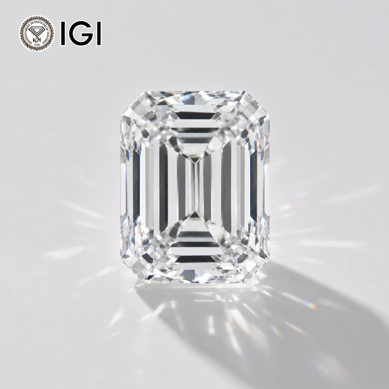 Diamante cultivado en laboratorio de talla esmeralda de 1,00 ct | Color D | VVS2 | Certificado IGI