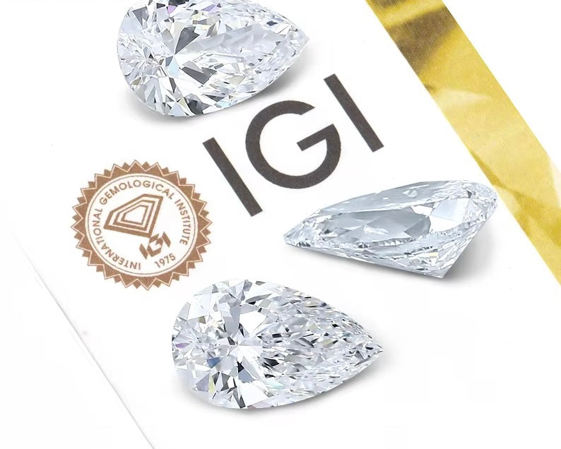 Diamante de laboratorio en forma de pera de 1.00 ct | Color D | VS2 | Certificado IGI