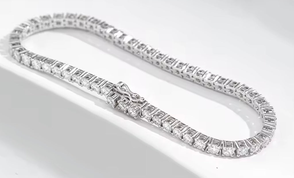 4.34 ct Lab-Grown Diamond Tennis Bracelet | IGI Certified | 10K White Gold