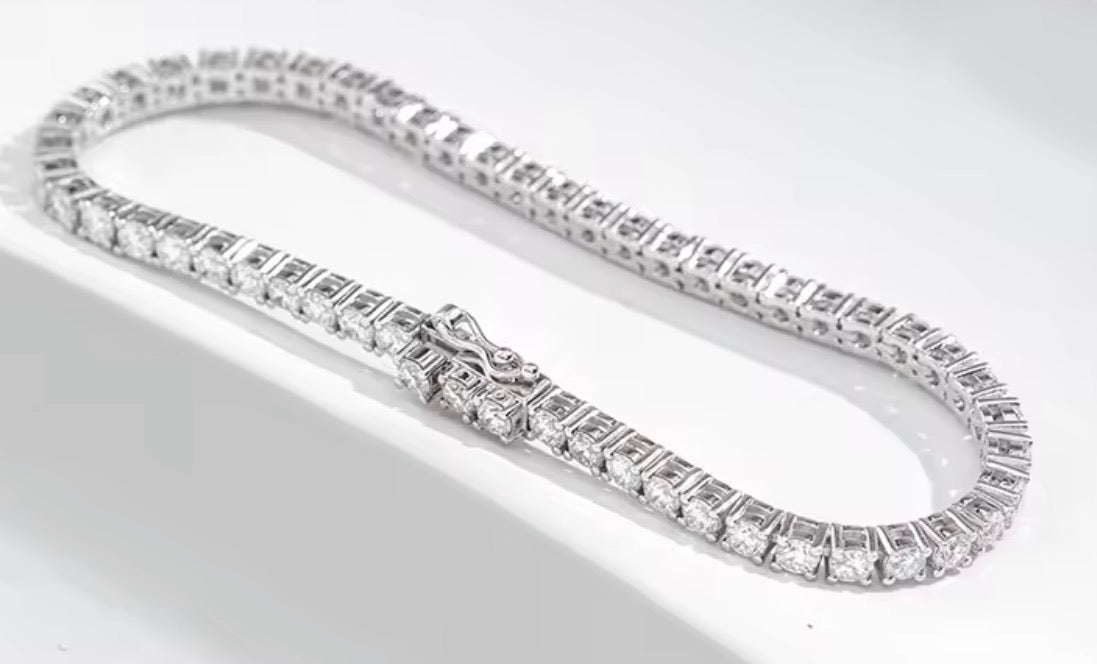 4.34 ct Lab-Grown Diamond Tennis Bracelet | IGI Certified | 10K White Gold
