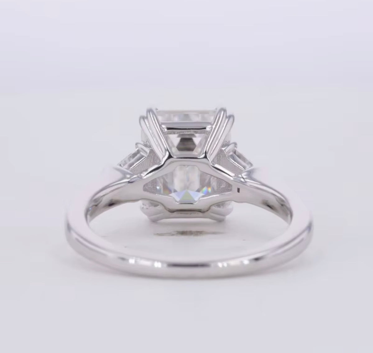 2.81 ct Three-Stone Lab-Grown Diamond Ring | 18K White Gold | NGTC Certified