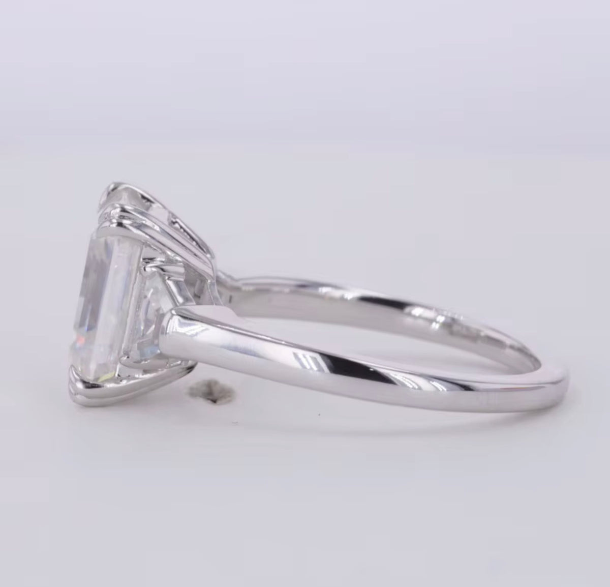 2.81 ct Three-Stone Lab-Grown Diamond Ring | 18K White Gold | NGTC Certified