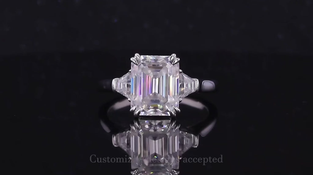 2.81 ct Three-Stone Lab-Grown Diamond Ring | 18K White Gold | NGTC Certified